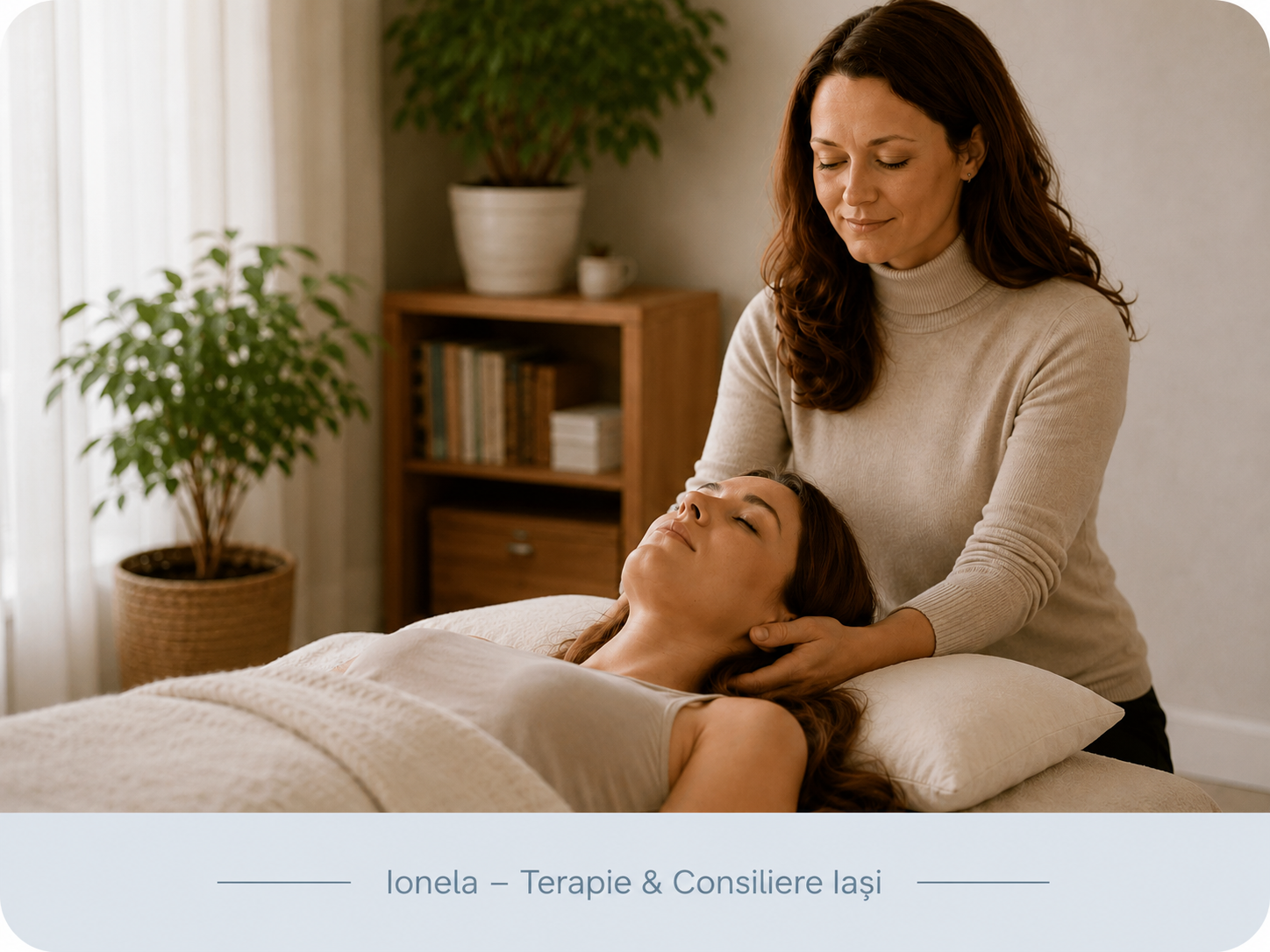 Ședință de terapie craniosacrală în Iași pentru susținerea reglării sistemului nervos și reducerea tensiunilor.