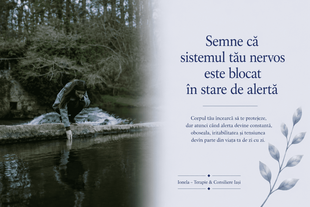 Persoană reflectând lângă apă, imagine asociată cu starea de alertă și reglarea sistemului nervos
